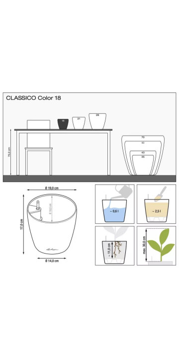 Вазон Classico Color 18 белый