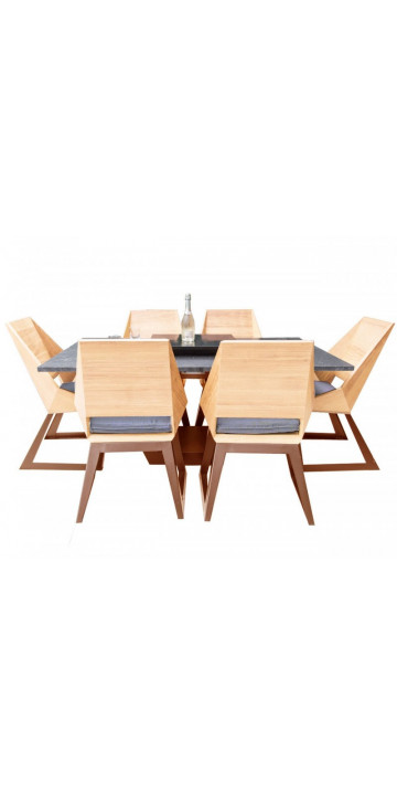 Комплект мебели Quan, на 6 персон, коричневый