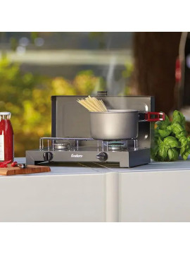 Портативна газова плита Enders Canberra, 2 пальника x 2,3 кВт, сталево-сіра