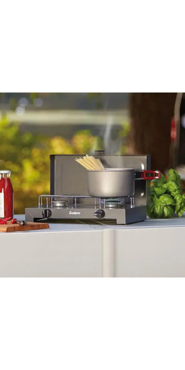 Портативная газовая плита Enders Canberra, 2 горелки x 2,3 кВт, стально-серая