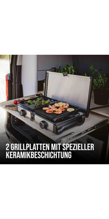 Портативная газовая плита-гриль на 2 конфорки Enders RYDA 2Z GP