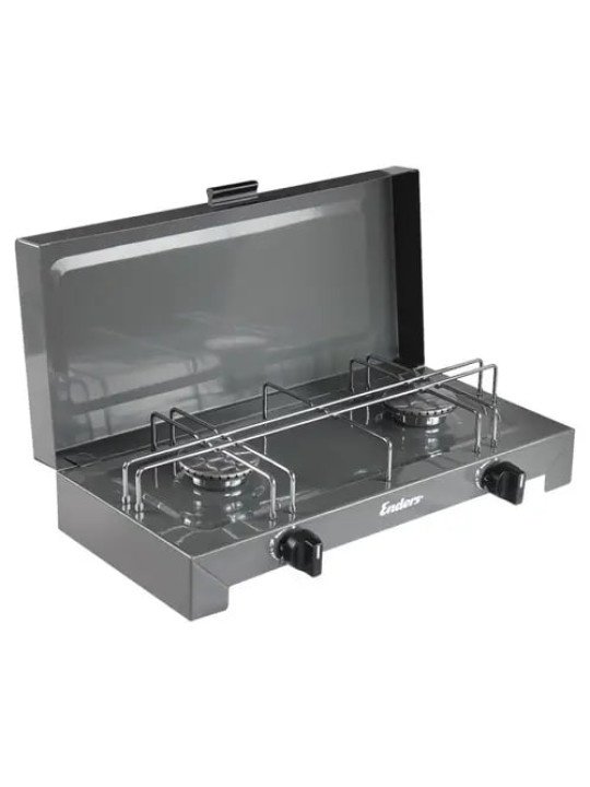 Портативная газовая плита Enders Canberra, 2 горелки x 2,3 кВт, стально-серая