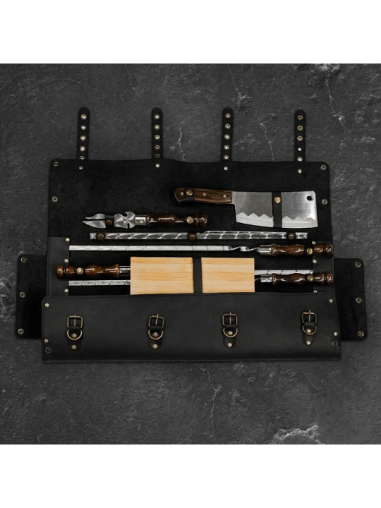 Набор шампуров Тигнармен Viking Create в кожаном кейсе 13 предметов
