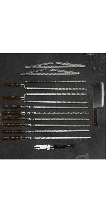 Набор шампуров Тигнармен Viking Create в кожаном кейсе 13 предметов